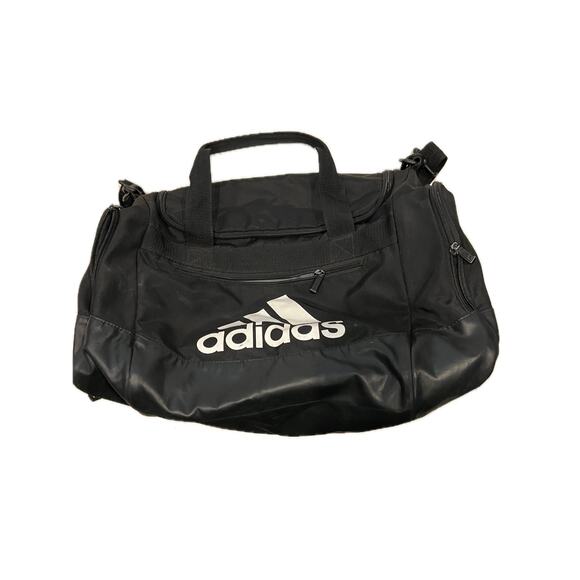 Adidas Faux Leather Medium 18"x12"x10" Black Duffel Gym Bag - Picture 1 of 6